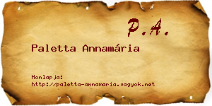 Paletta Annamária névjegykártya